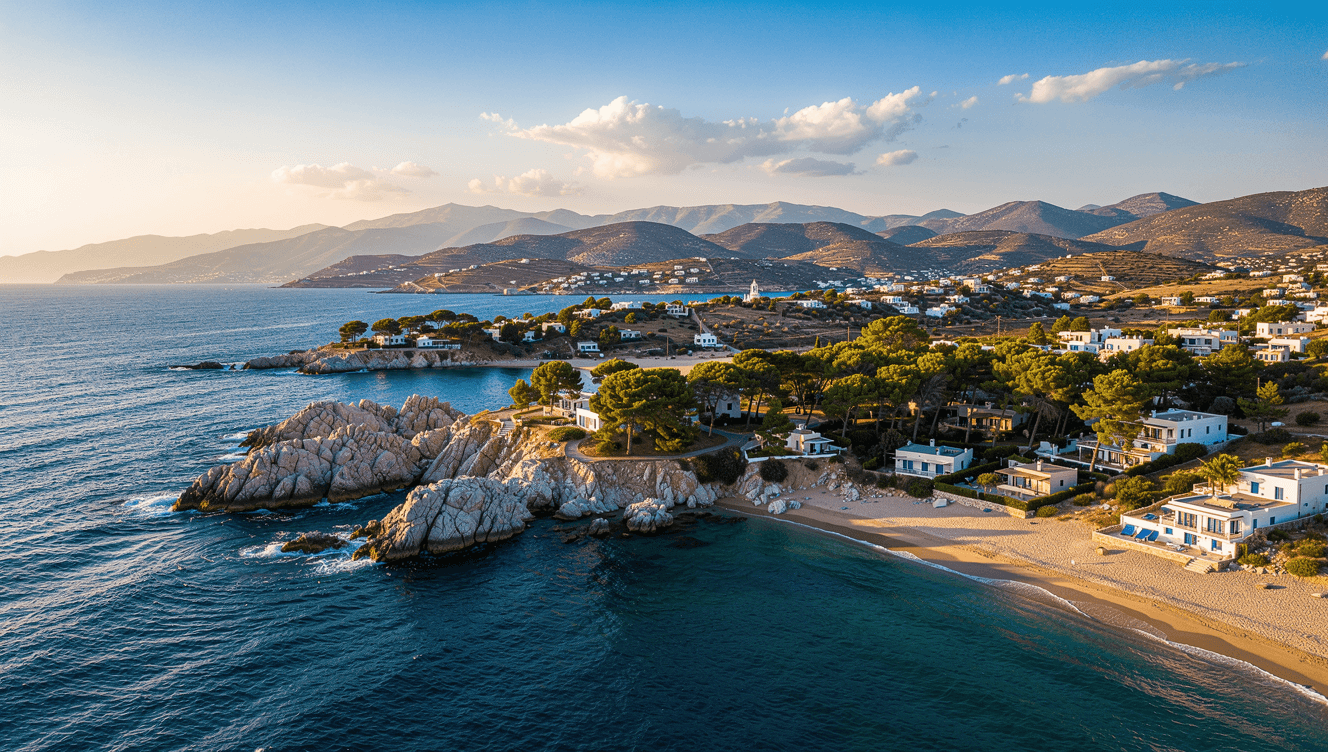 Swim stops along the Lagonisi and Anavyssos coast south of Athens